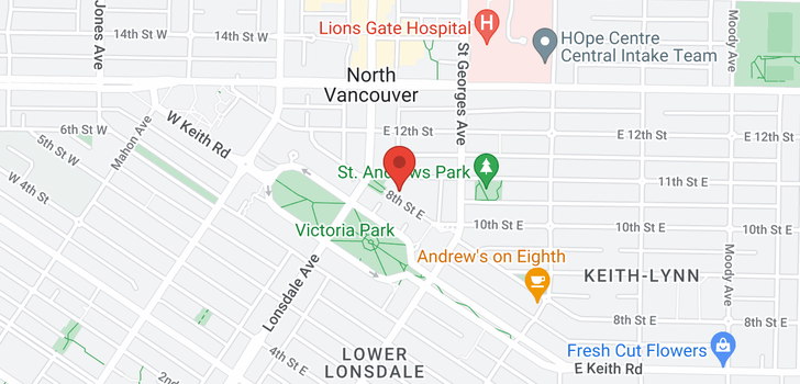 map of 105 128 E 8TH STREET
